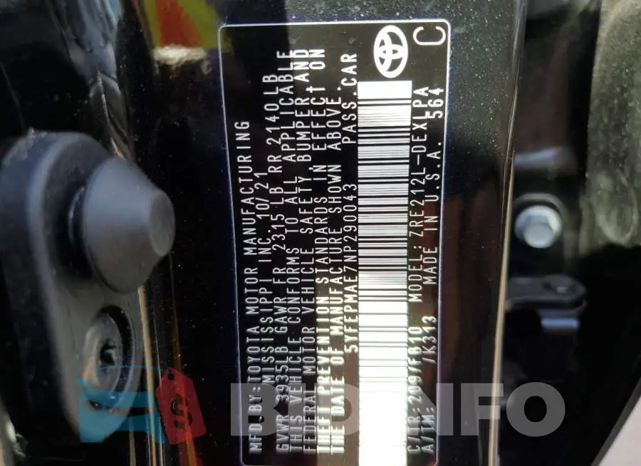 5YFEPMAE7NP290043 Photo# 10