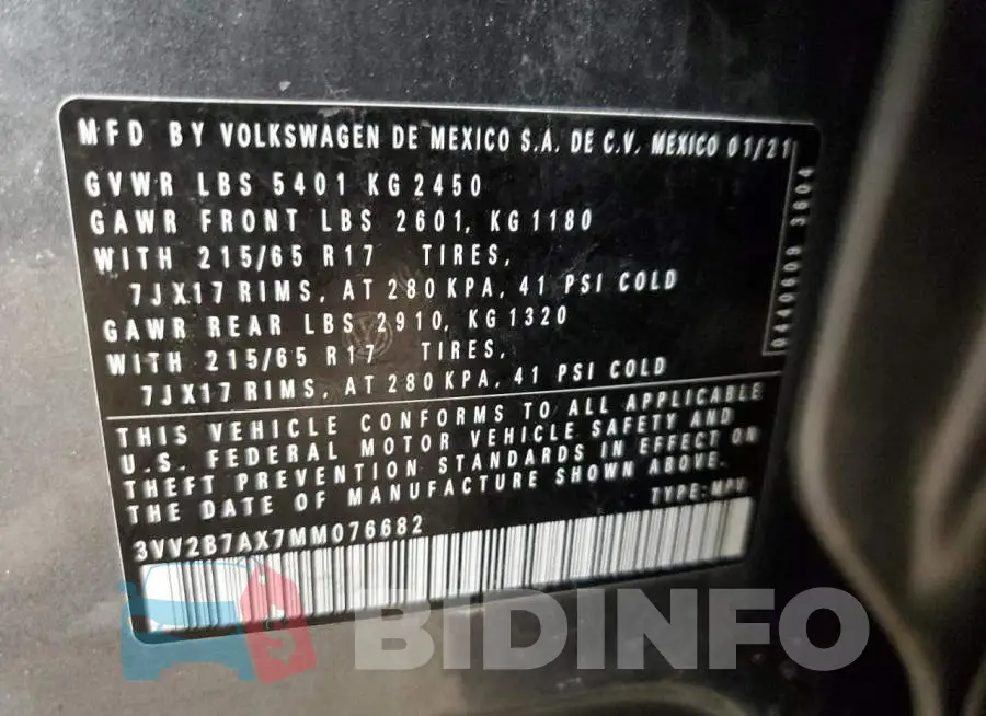 3VV2B7AX7MM076682 Photo# 12