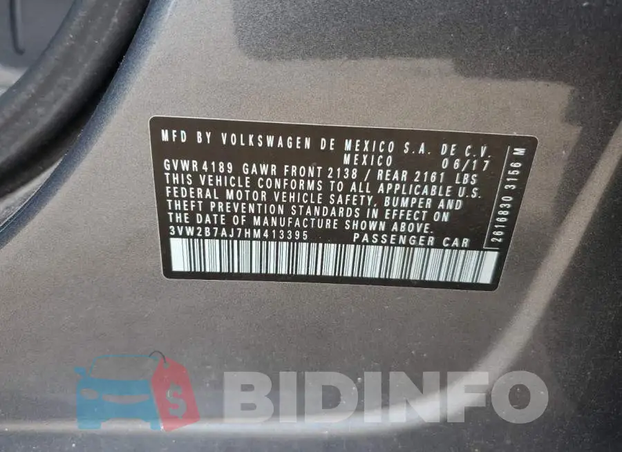 3VW2B7AJ7HM413395 Photo# 12