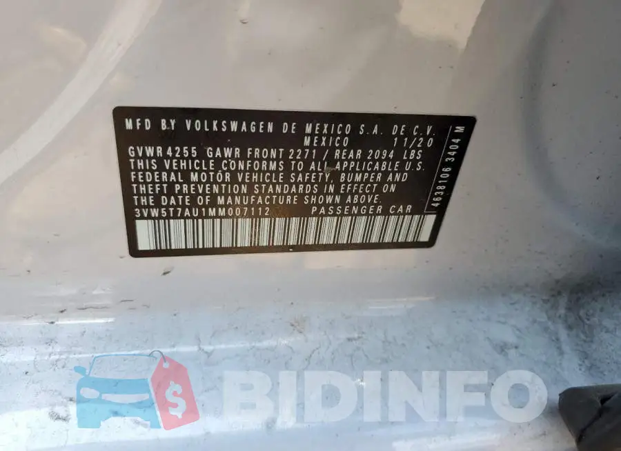3VW5T7AU1MM007112 Photo# 12
