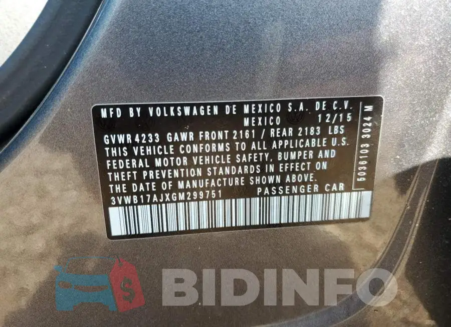 3VWB17AJXGM299751 Photo# 12