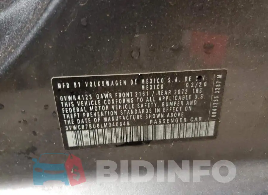 3VWCB7BU6LM040646 Photo# 12