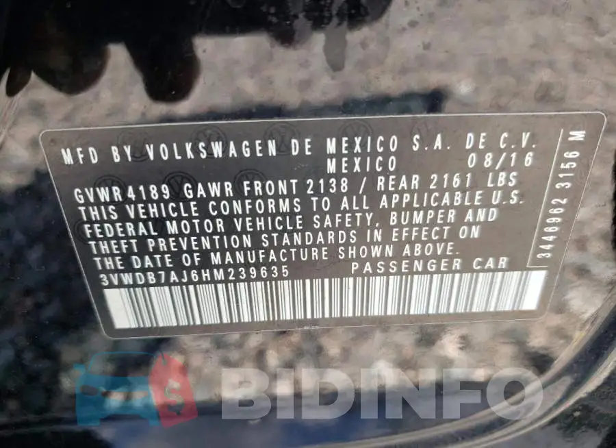 3VWDB7AJ6HM239635 Photo# 13