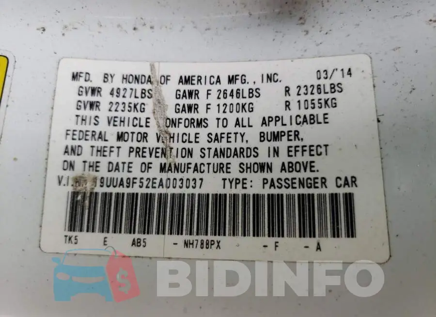 19UUA9F52EA003037 Photo# 12