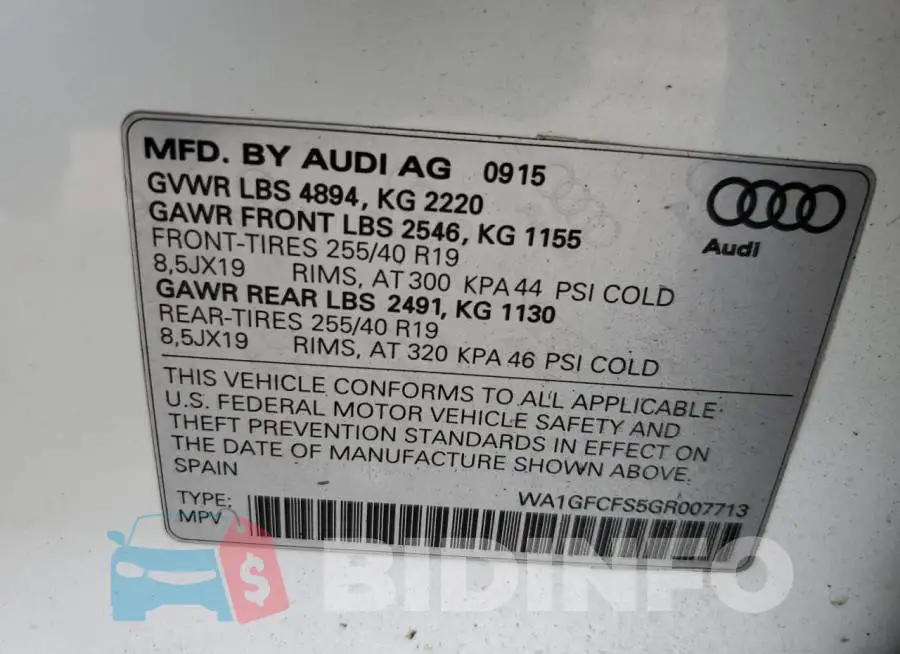 WA1GFCFS5GR007713 Photo# 13