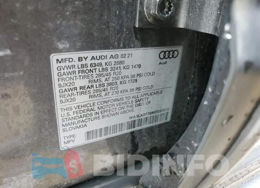 WA1LXBF76MD032016 Photo# 12