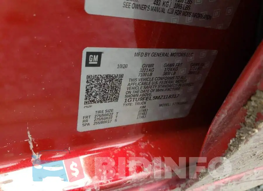 1GTU9FEL5MZ118317 Photo# 12