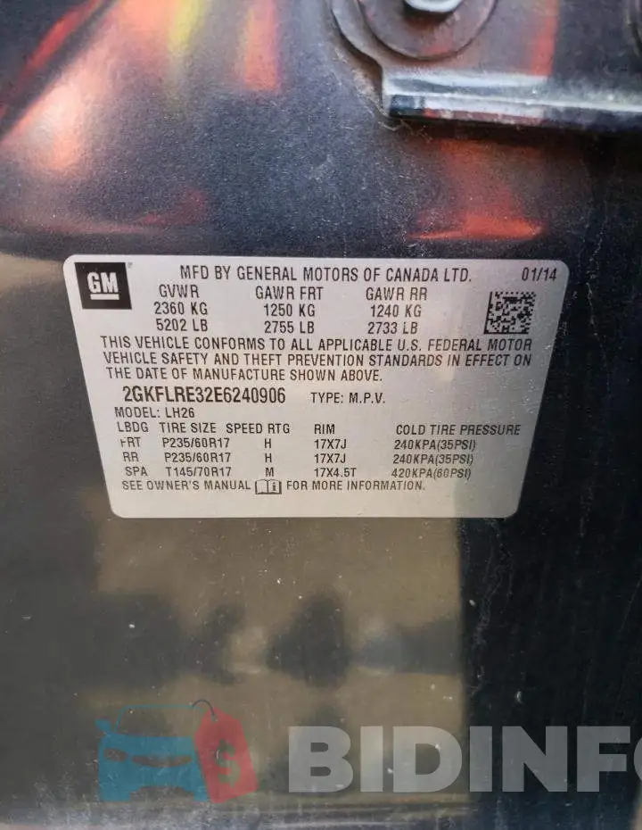 2GKFLRE32E6240906 Photo# 12