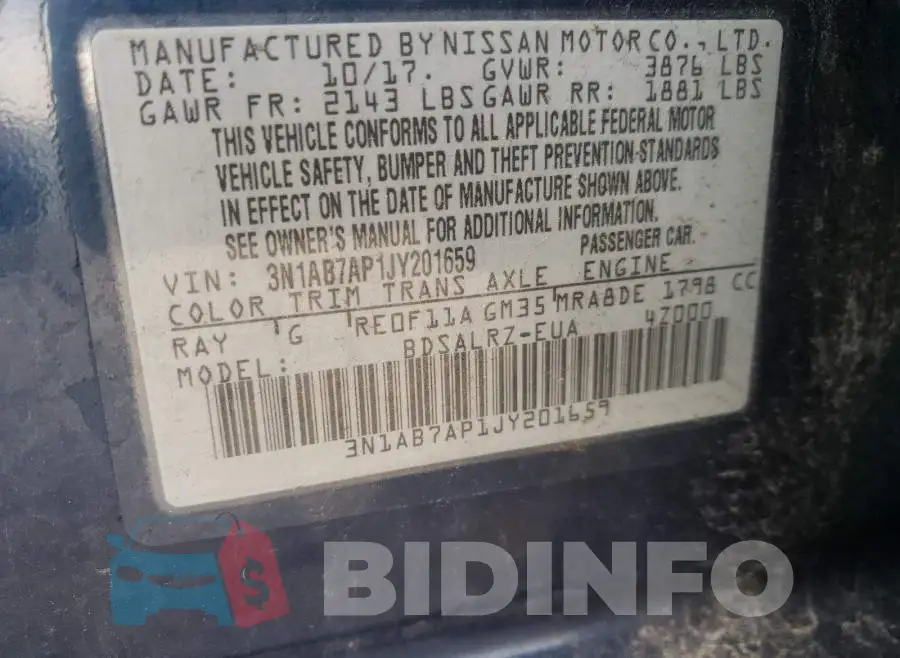 3N1AB7AP1JY201659 Photo# 10