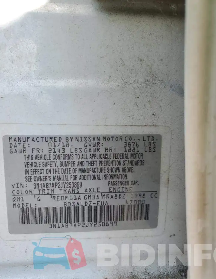 3N1AB7AP2JY250899 Photo# 12