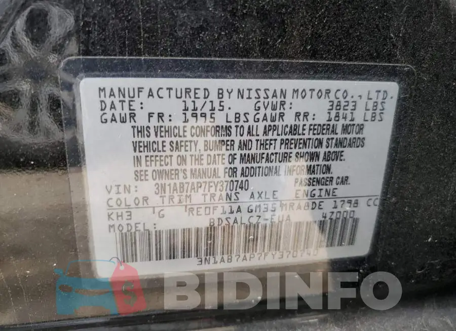 3N1AB7AP7FY370740 Photo# 12