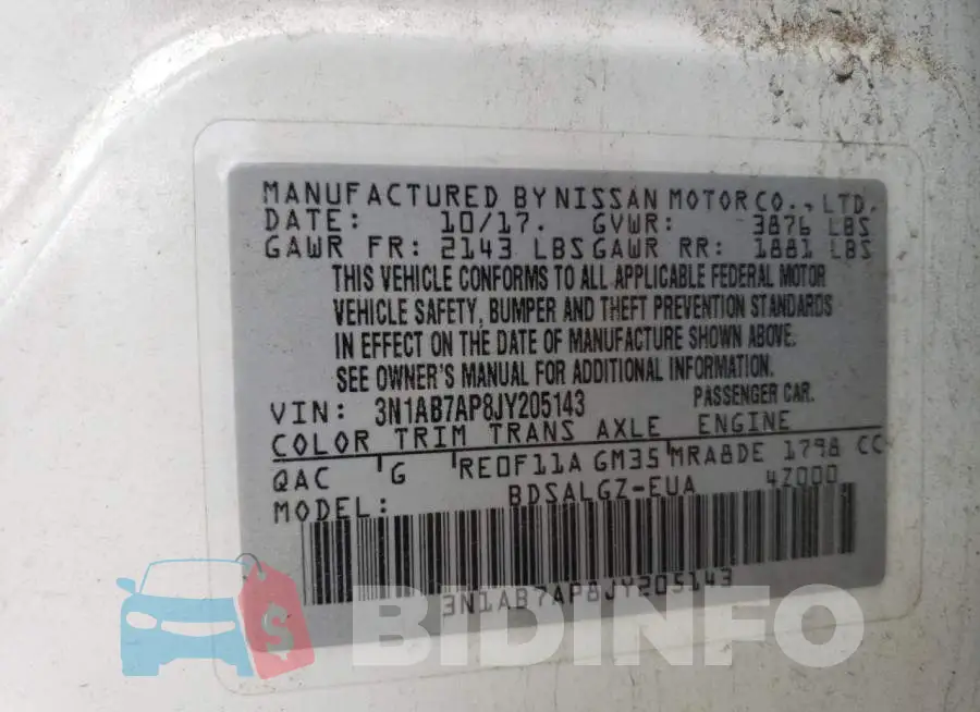 3N1AB7AP8JY205143 Photo# 12