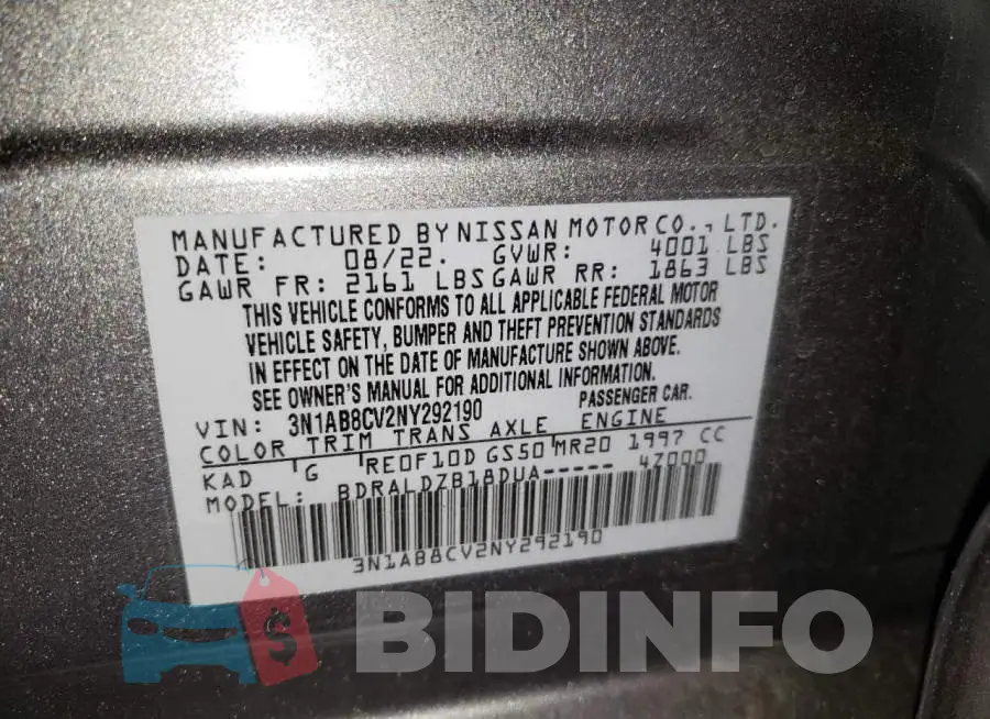 3N1AB8CV2NY292190 Photo# 12