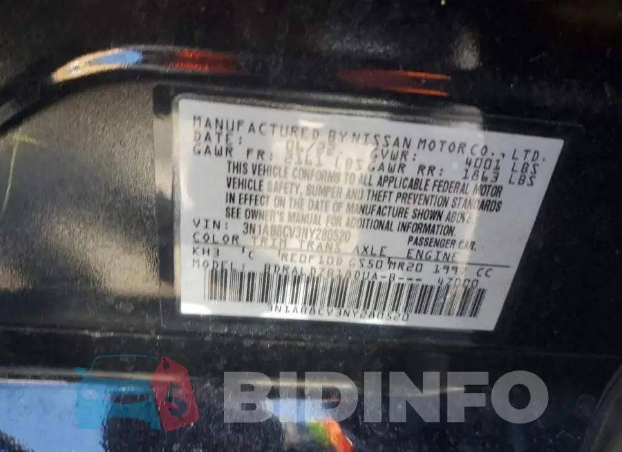 3N1AB8CV3NY280520 Photo# 13