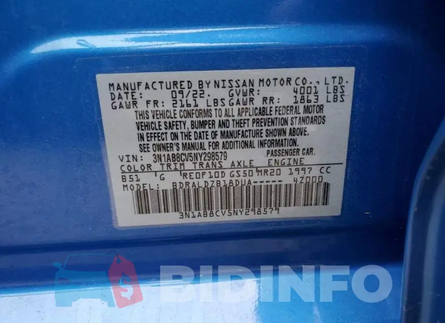 3N1AB8CV5NY298579 Photo# 12