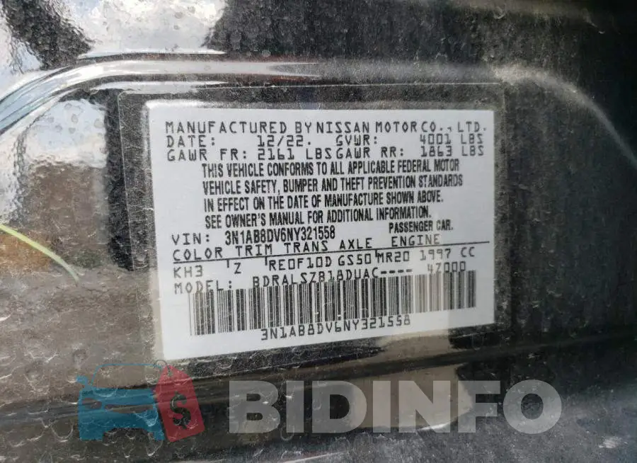 3N1AB8DV6NY321558 Photo# 12