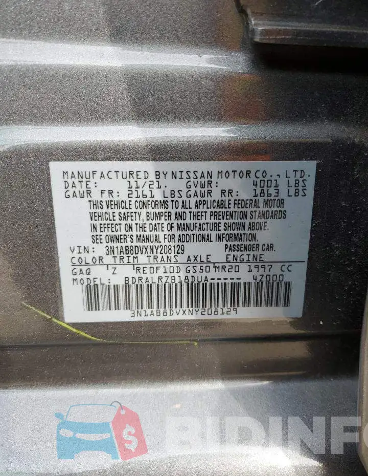 3N1AB8DVXNY208129 Photo# 12