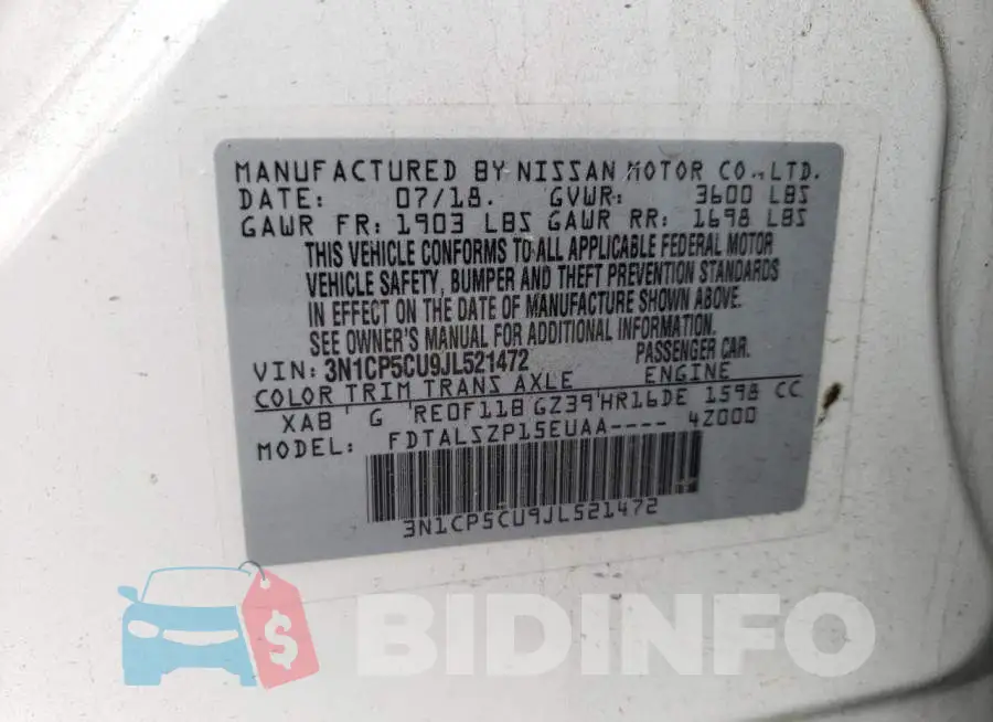 3N1CP5CU9JL521472 Photo# 13