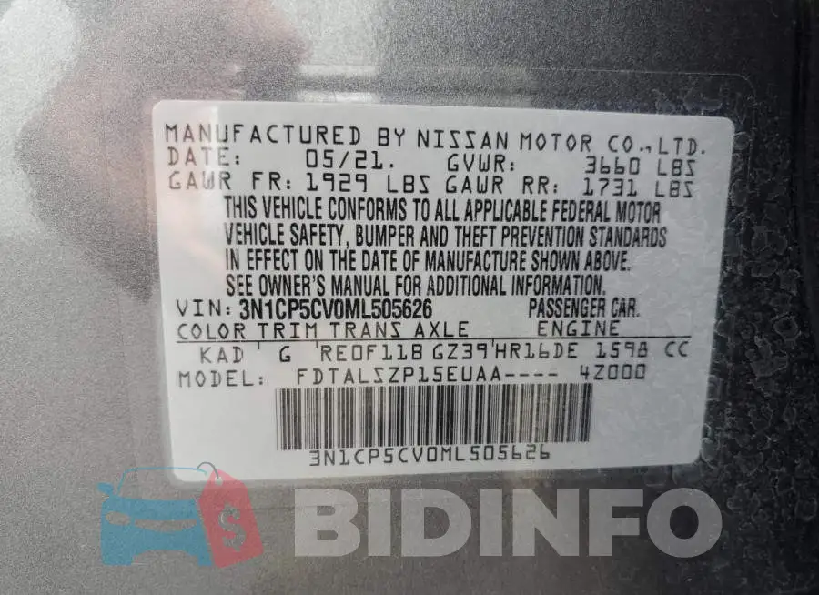 3N1CP5CV0ML505626 Photo# 13