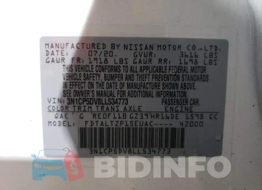 3N1CP5DV8LL534773 Photo# 13