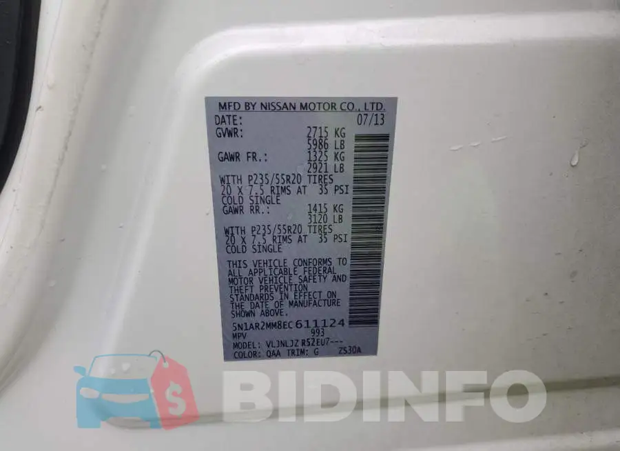 5N1AR2MM8EC611124 Photo# 13