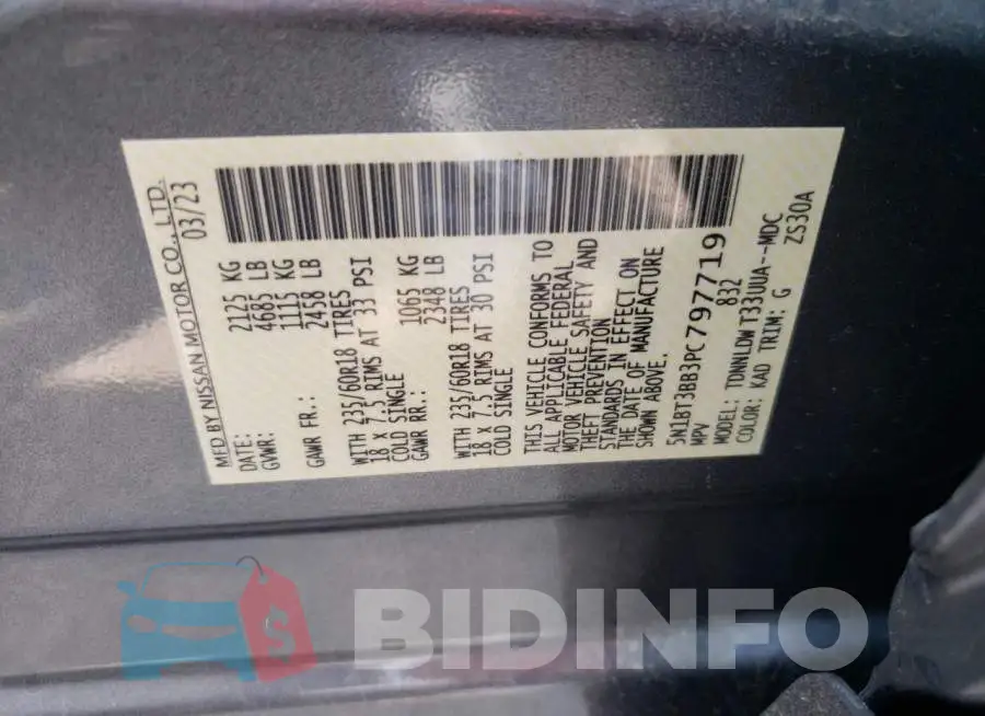 5N1BT3BB3PC797719 Photo# 13