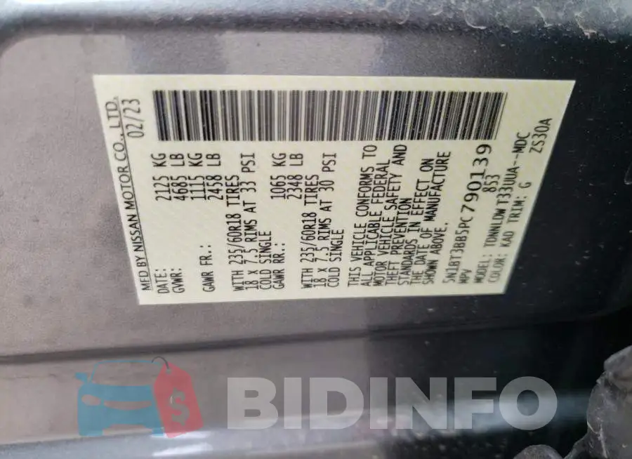5N1BT3BB5PC790139 Photo# 13