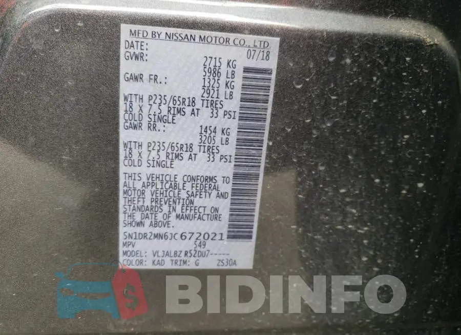 5N1DR2MN6JC672021 Photo# 12