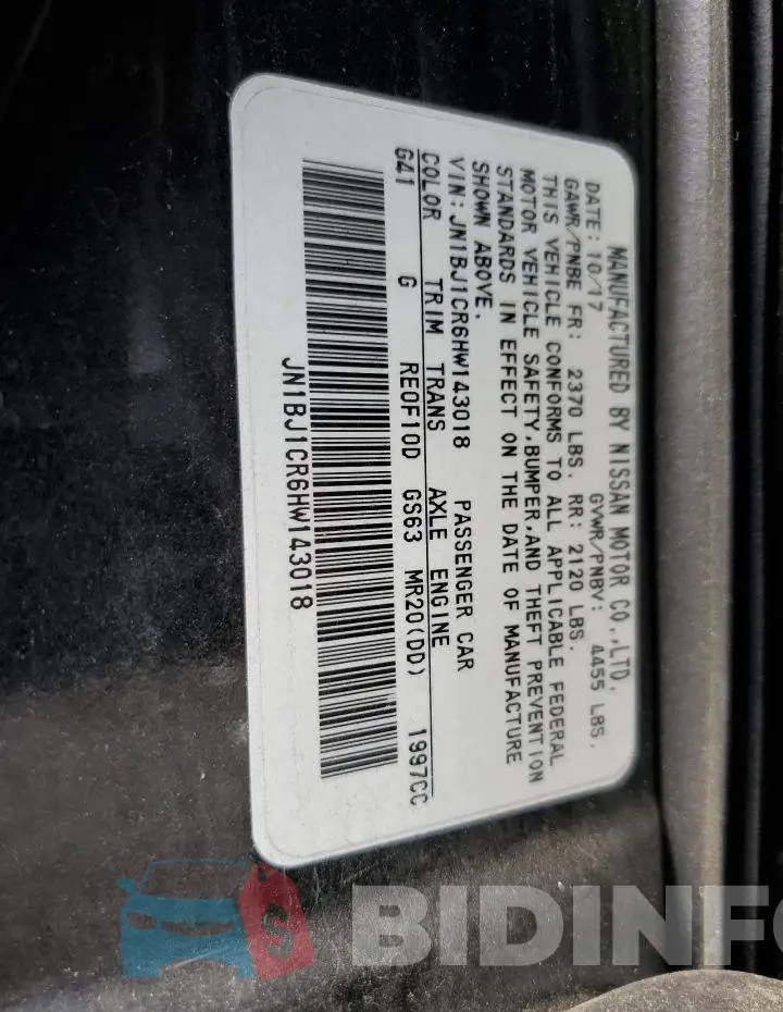 JN1BJ1CR6HW143018 Photo# 12