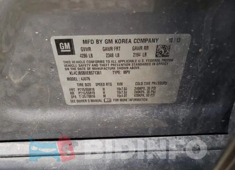 KL4CJBSBXEB571361 Photo# 12