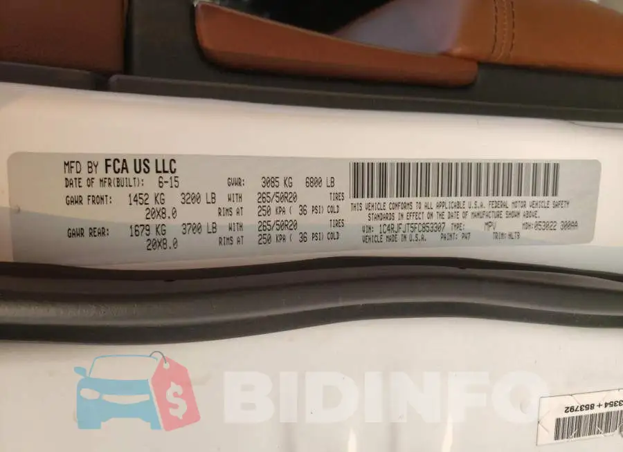 1C4RJFJT5FC853307 Photo# 13