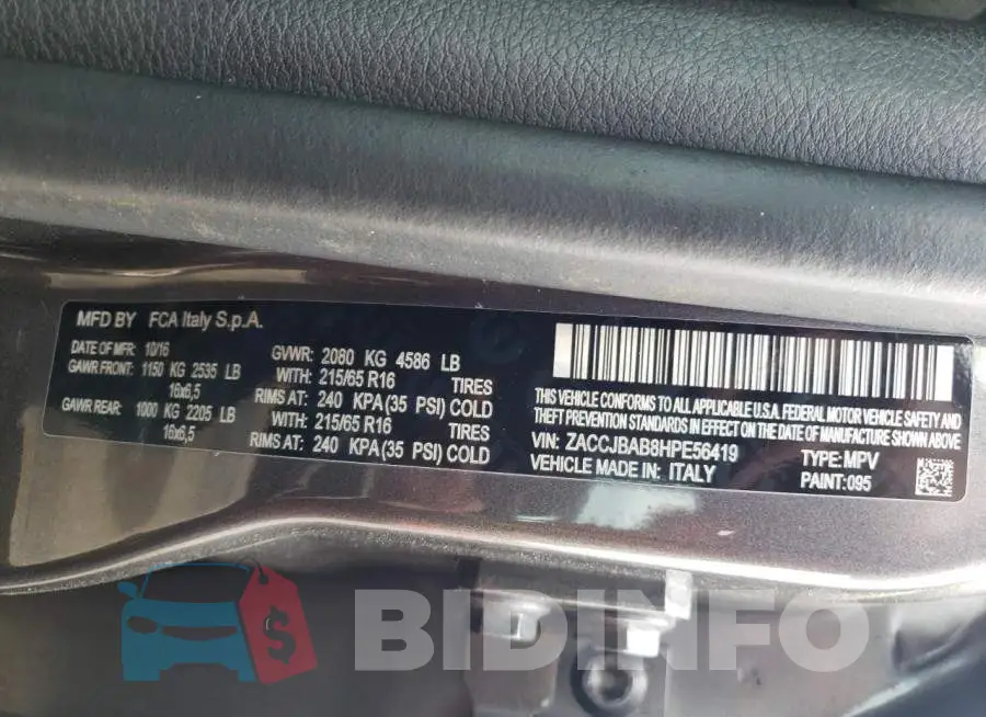 ZACCJBAB8HPE56419 Photo# 12