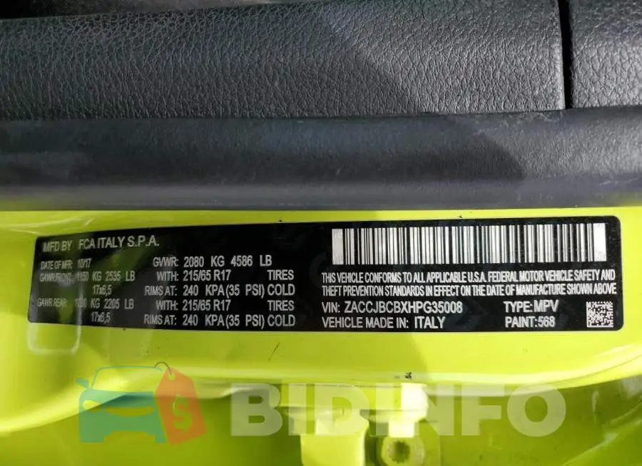 ZACCJBCBXHPG35008 Photo# 13