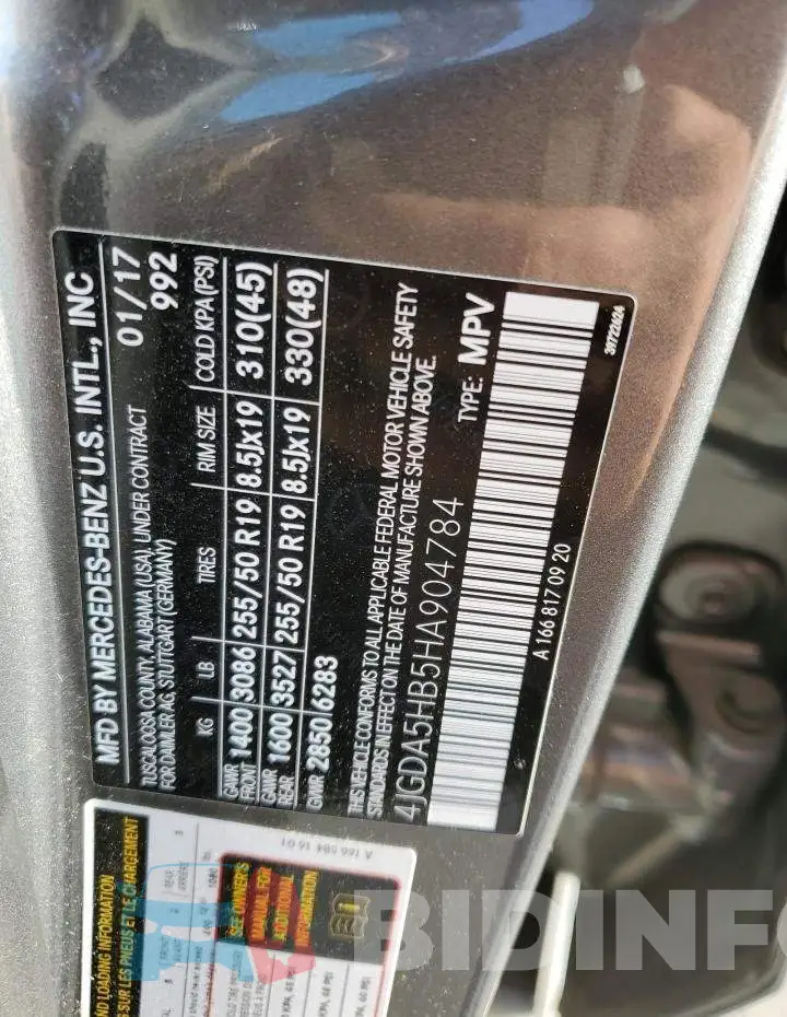 4JGDA5HB5HA904784 Photo# 12