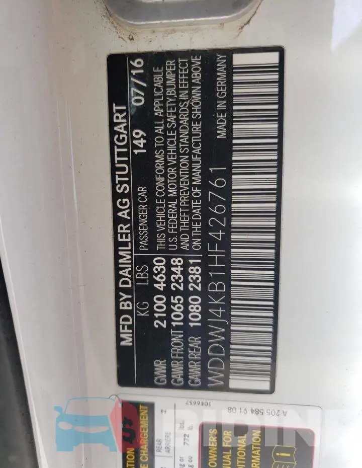 WDDWJ4KB1HF426761 Photo# 12