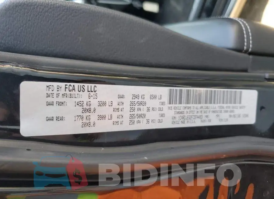 1C4RDJEG2FC874493 Photo# 13