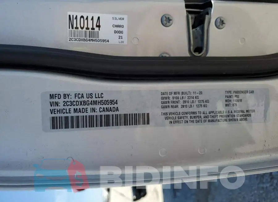 2C3CDXBG4MH505954 Photo# 12