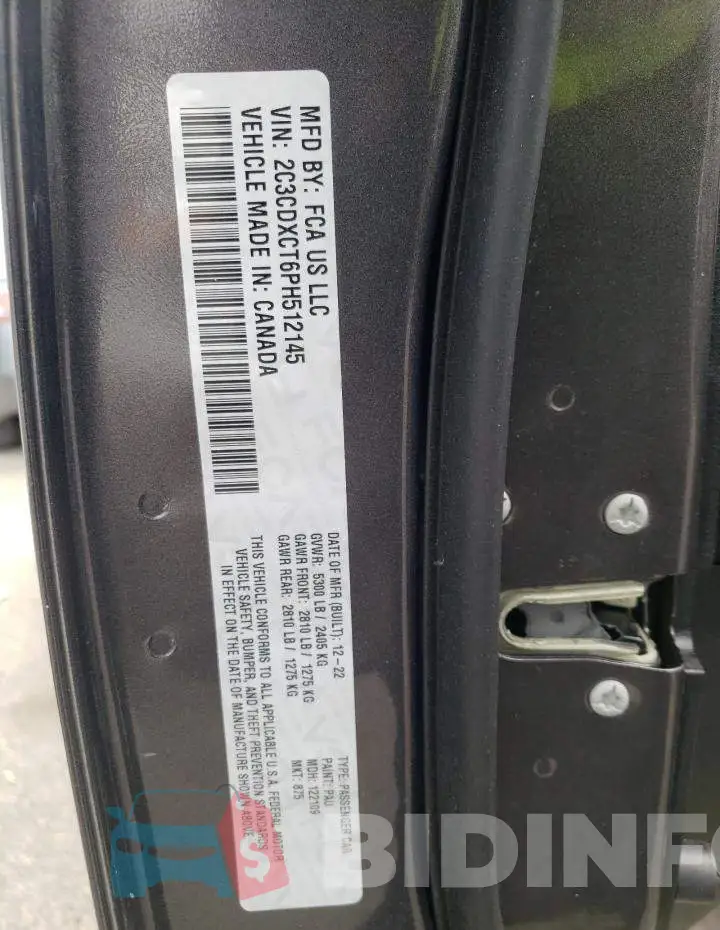 2C3CDXCT6PH512145 Photo# 12