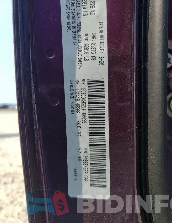 2C3CDXHG2LH160039 Photo# 12