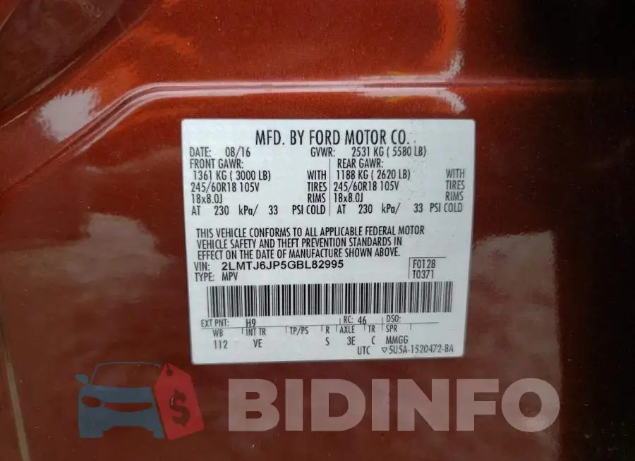 2LMTJ6JP5GBL82995 Photo# 13