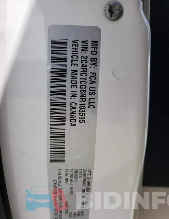 2C4RC1CG8NR103595 Photo# 13