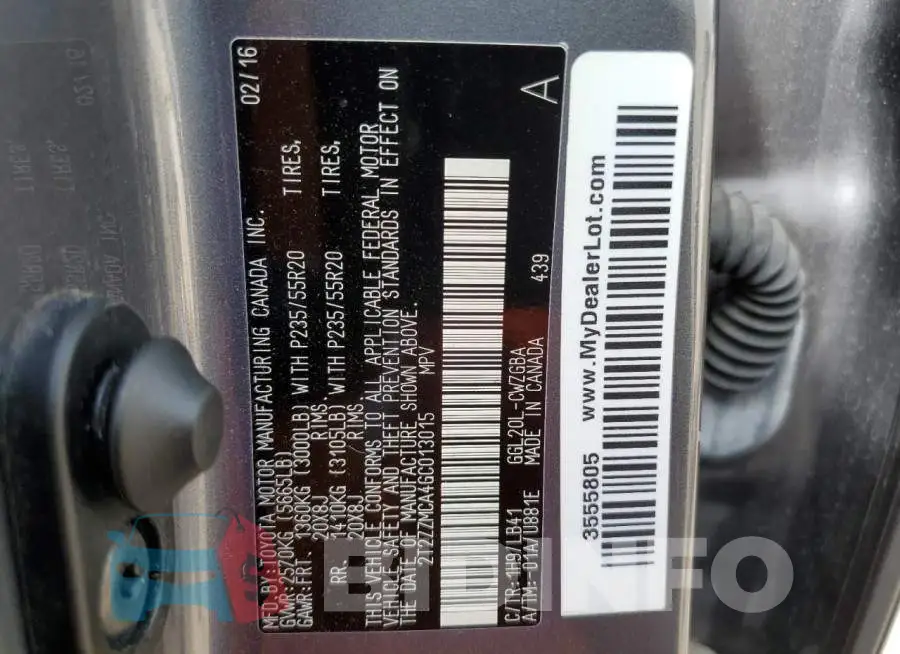 2T2ZZMCA4GC013015 Photo# 14