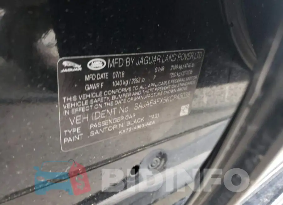 SAJAE4FX5KCP45038 Photo# 13