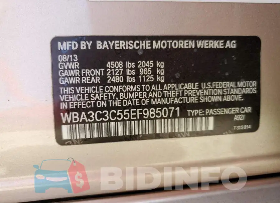 WBA3C3C55EF985071 Photo# 12