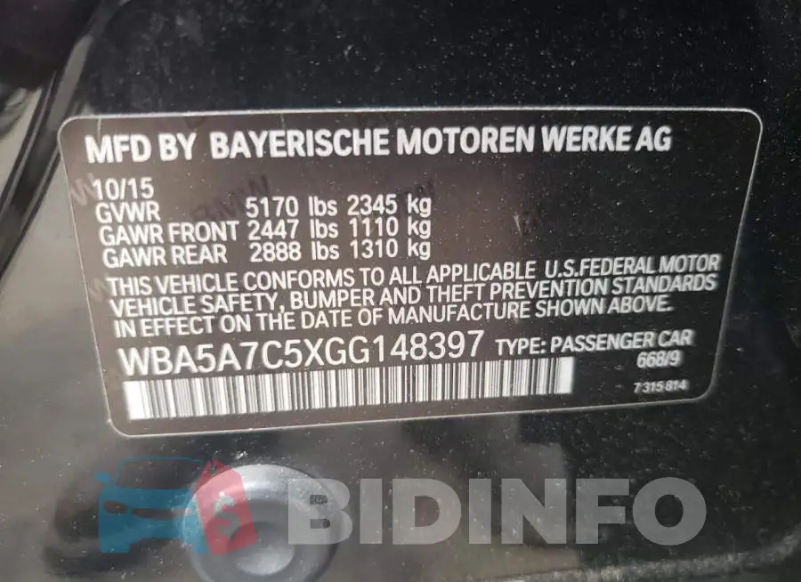 WBA5A7C5XGG148397 Photo# 12