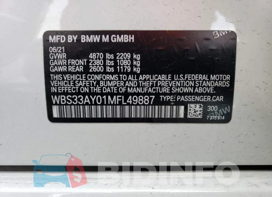 WBS33AY01MFL49887 Photo# 12