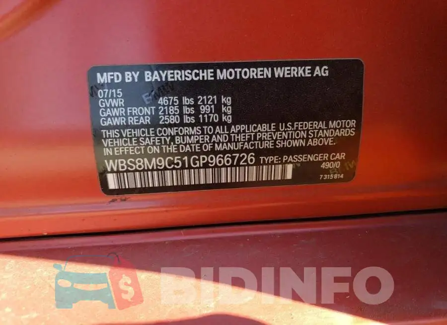 WBS8M9C51GP966726 Photo# 12