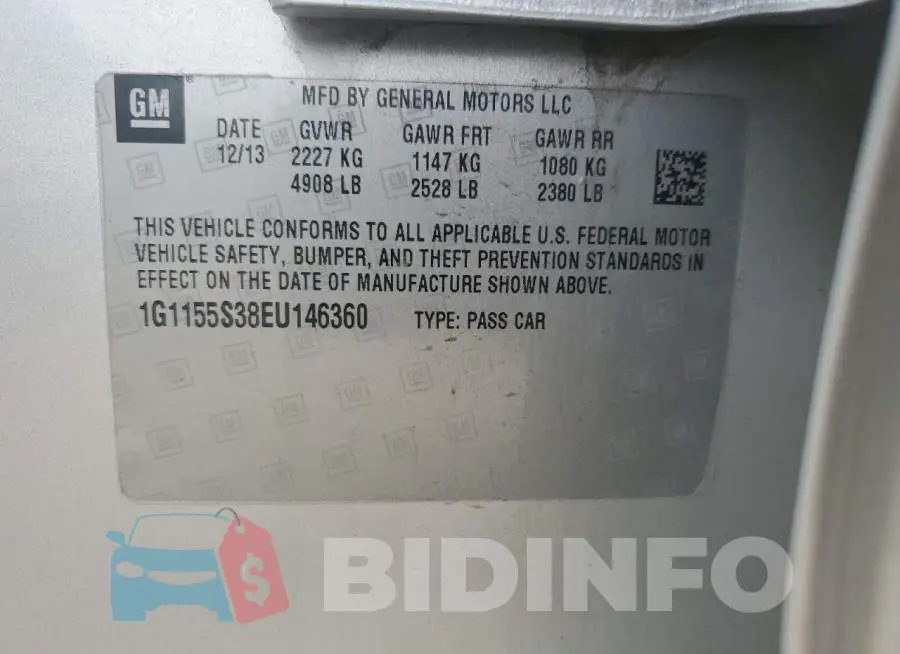 1G1155S38EU146360 Photo# 12