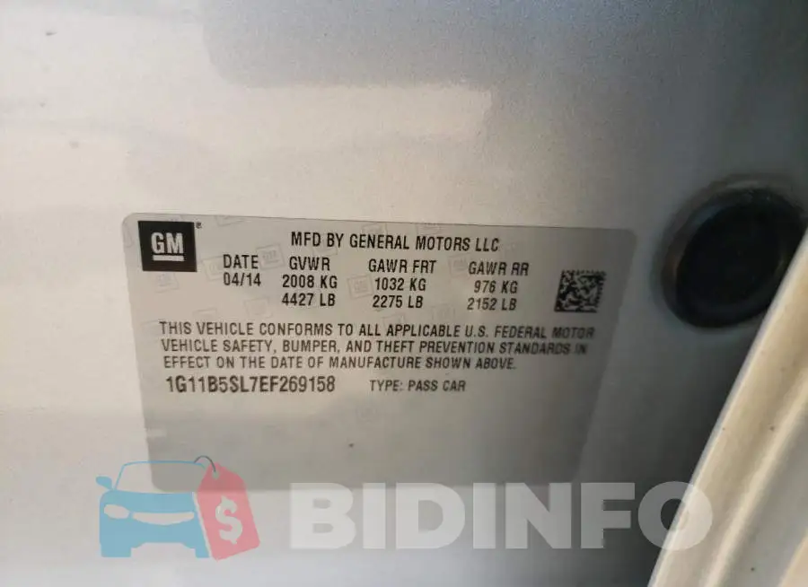 1G11B5SL7EF269158 Photo# 12