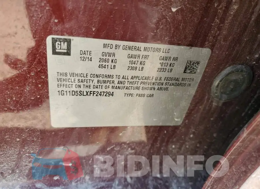 1G11D5SLXFF247294 Photo# 12
